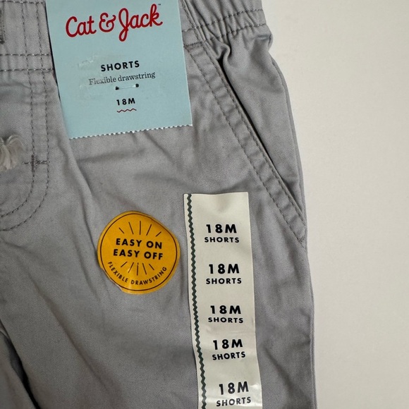 Cat & Jack Gray Drawstring Kids Shorts Size 18 months NWT - Picture 4 of 4